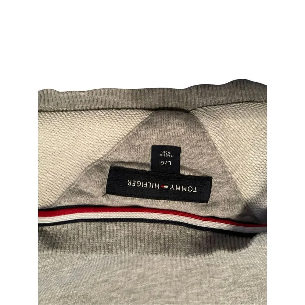 Tommy Hilfiger Heather Gray Essential Fleece Crew Neck Pullover Sweatshirt Large